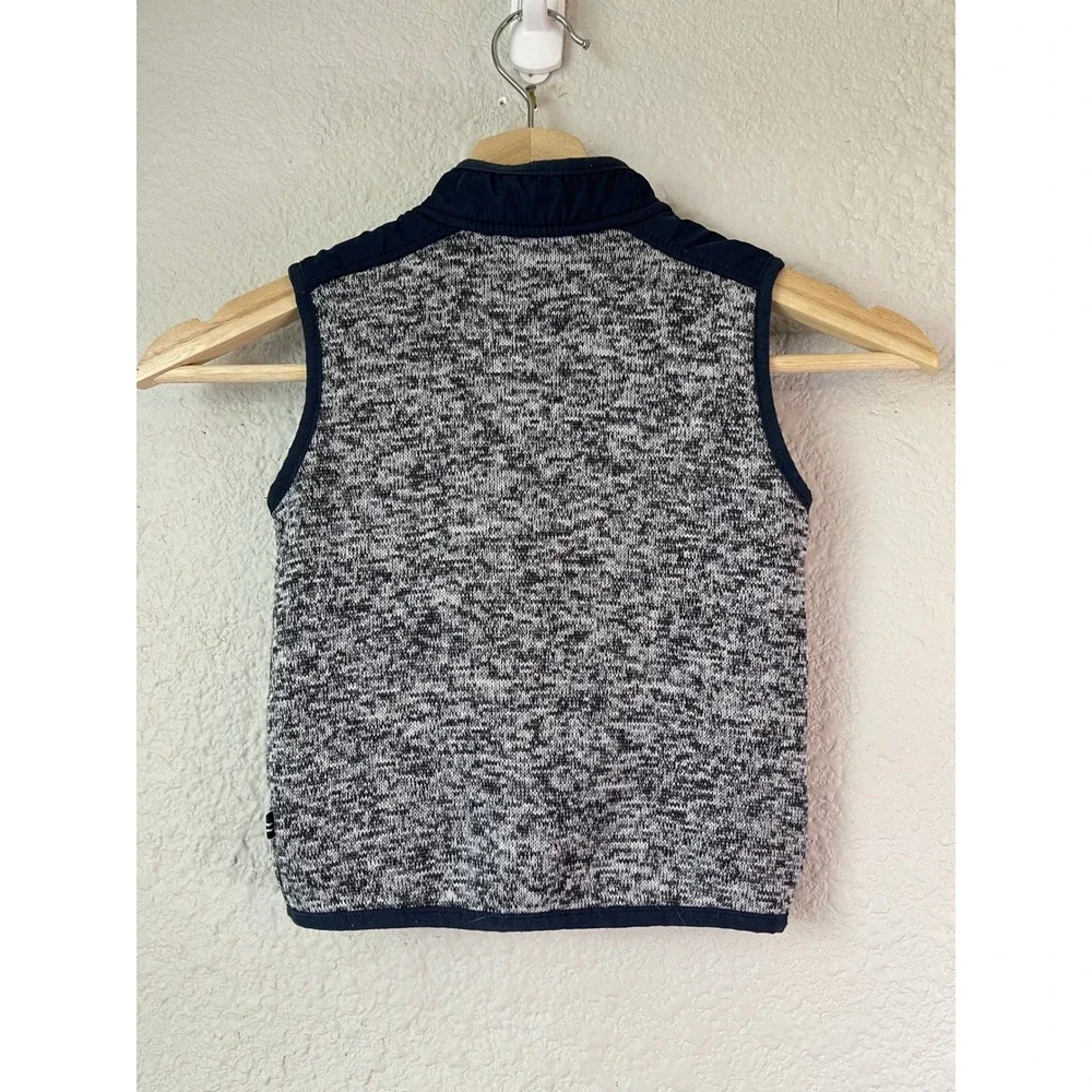 Nautica Boys 24M/2T Speckled Gray Zip Up Vest Nautical Logo‎ Outerwear